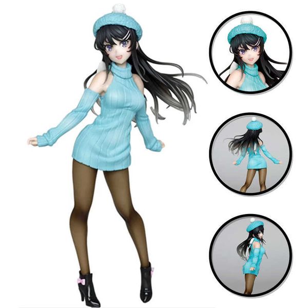 MANGA ANIME 20CM ANIME SAKURAJIMA MAI Figure Doll Twodimensional Beautiful Girl PVC MATÉRIAL MOVEBLE BURANT Decoration Collection Ornement Z0427