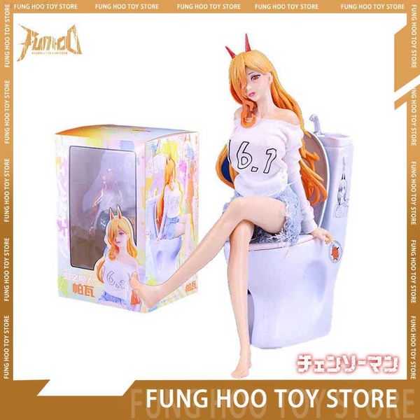 Anime Manga 20 cm Tronçonneuse Homme Figure Puissance Anime Figure Hentai Vêtements Amovible Tronçonneuse Puissance Figurine Pvc Statue Modèle Poupée Jouet Cadeau L230717