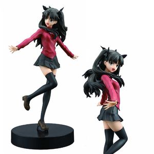 Anime Manga 20 CM Populaire Anime Fate/stay night Figuur Tohsaka Rin Schooluniform Staande Leuke Meisje Model PVC Statische Speelgoed Collectie DollJ230215