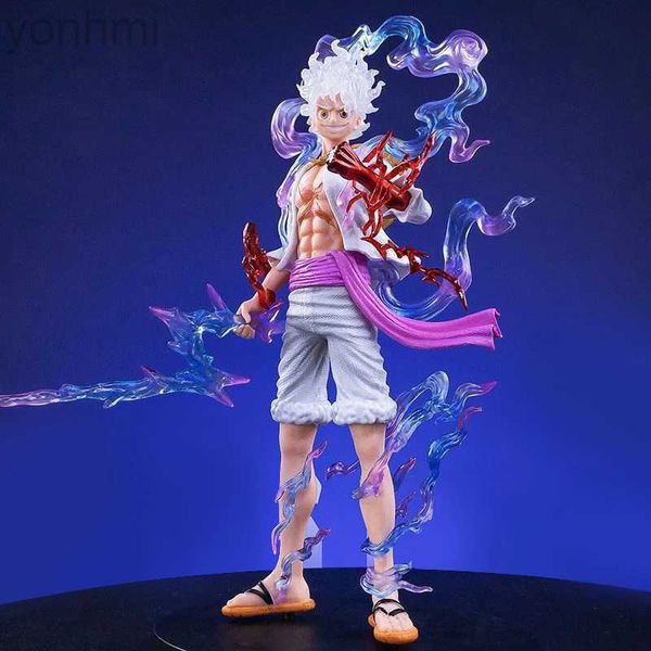 Anime Manga 21 cm Anime One Piece Figura de acción Monkey D Luffy Gear 5 Sun God Nika Fighting Figurita PVC Modelo coleccionable Muñeca Juguete Regalo 24329