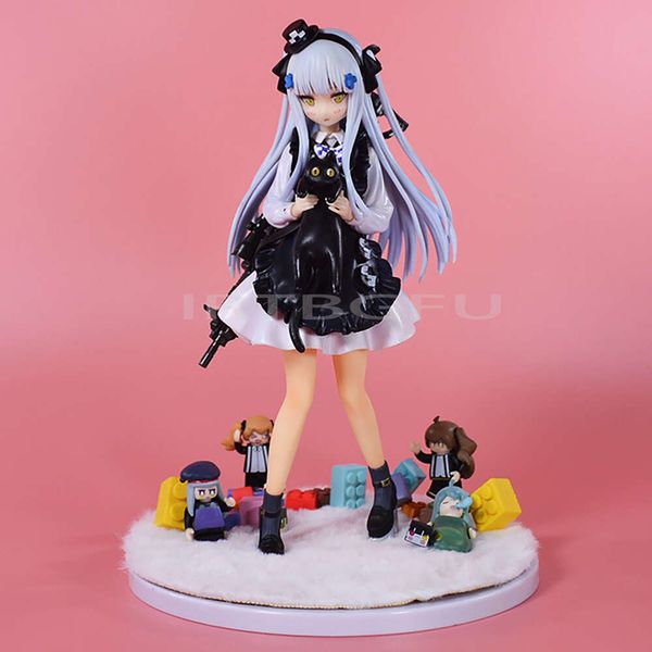 Anime Manga 22cm Girls' Frontline HK416 1/7 Black Cat Gift Ver Wonder Anime PVC Figura Juguete Juego Figuras de acción Muñeca coleccionable en miniatura