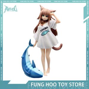 Anime Manga 23cm Mon chat est une fille mignonne Anime Figure Kinako Figures Action Figurine Kawaii Chat Fille Statue Attraper Décor Pendentif Modèle Jouets L230717