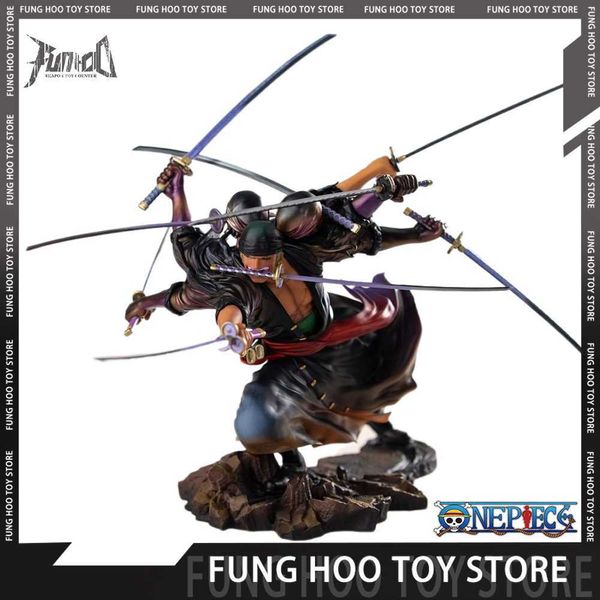 Anime Manga 26 cm One Piece Roronoa Zoro Anime Figure Wano Pays Neuf Couteaux Flux Shura Zoro Chiffres Figurine Pvc Statue Modèle Poupée Jouets L230717