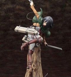 Anime manga 29cm aanval op titan anime figuur Mikasa Ackerman PVC Action figuur Levi Ackerman Figurine Collection Model Toys voor G4907410