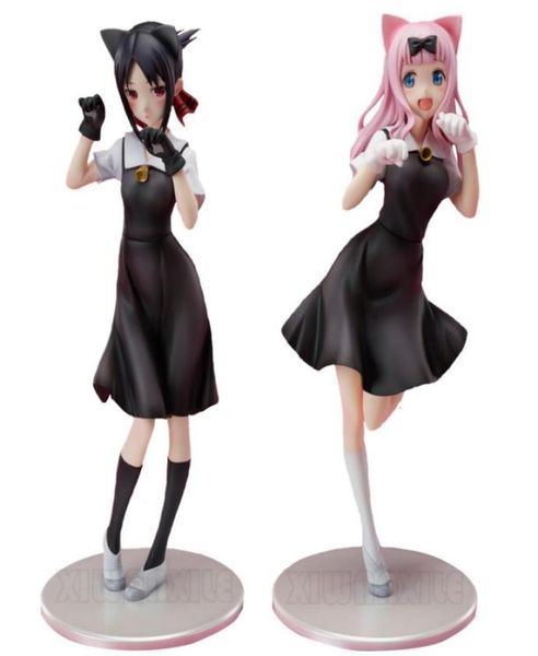 MANGA ANIME 2PCSET Kaguyasama Love Is War Anime Figure Fujiwara Chika Action Figure Kaguya Shinomiya Figurine Collection Doll Toy4323087