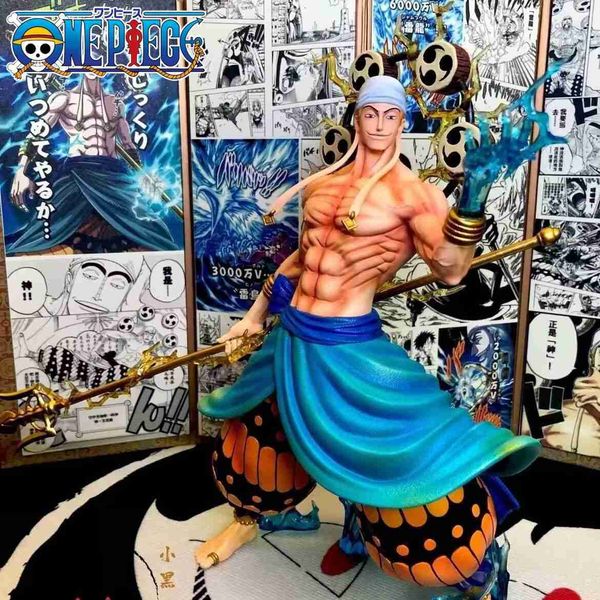 Anime Manga 31 cm One Piece GK Enel Anime Figurine Garage Kit Manga Statue PVC Action Figure Collection Modèle Jouets Poupée Ornements Cadeau L230717