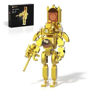 Anime Manga 395pcs Skibidi Toilet Clockwork Man Building Block Anime Titan Toy Digital Assembly Education Building Block Children Adult Birthday Giftl2404