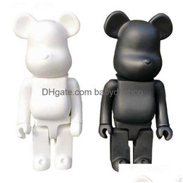 Anime Manga 400% Bearbrick Bear Brick Figurines Jouets PVC 28cm Modèle Peinture DIY Poupées Enfants Enfants Cadeaux d'anniversaire Drop Deliver Dhfhs