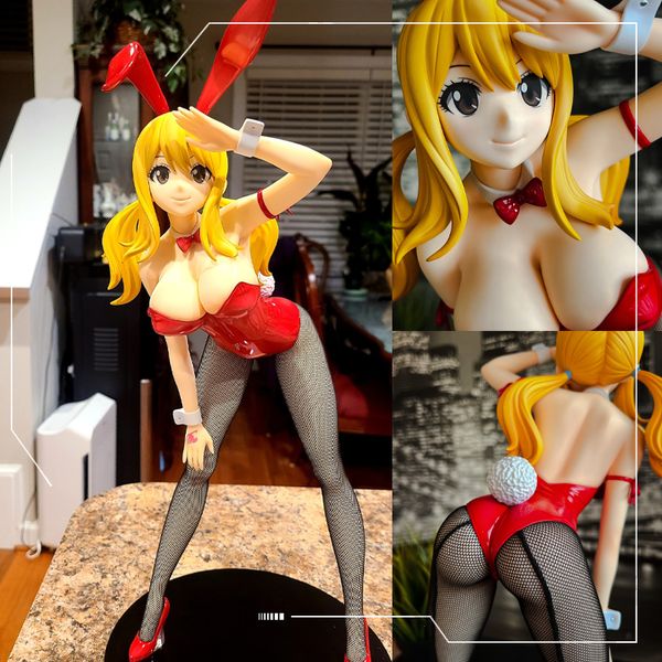 Anime Manga 40CM FREEing B-style Fairy Tail Lucy Heartfilia 1/4 Bunny Ver. Figurine en PVC modèle de collection adulte jouets cadeaux de poupée