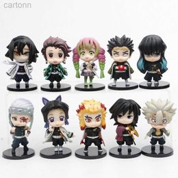 Anime Manga 5 pièces figurine d'anime démon 7 cm Tanjirou Kochou Shinobu Rengoku Shinjurou Tomioka Giyuu modèle Kanroji Mitsuri figurine d'action 240401