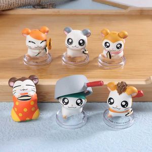 Anime Manga 6 Pcs Anime Trot Hamtaro Action Figure Hamster Hamtaro Cappy Pashmina Sandy Figurine PVC Collection Modèle Jouet Cadeau