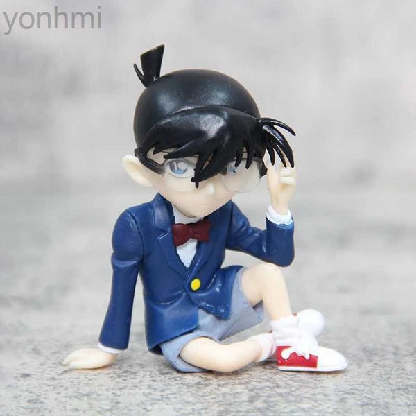 Anime Manga 8cm Detective de anime Conan Figura Edogawa Conan Infancia Kudou Shinichi Kawaii Doll Pvc Modelo coleccionable Toy Kid Gift 24329