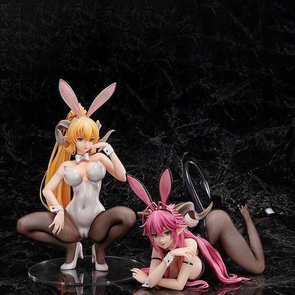 Anime manga anime liberando la figura de anime de los siete pecados mortales Lucifer Asmodeus Bunny ver. PVC Acción Figura Soporte Modelo de adultos Juguetes Regalo de muñeca L230717