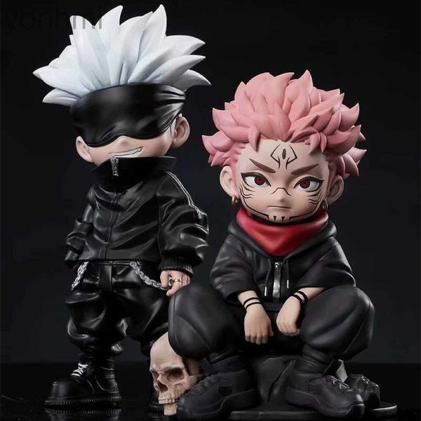 MANGA ANIME ANIME JUJUTSU KAISEN ITADORI YUJI Figurine Q Version Ryomen Sukuna Figure Cartoon Satoru Gojo Statue PVC Collection de bureau Toy 240413