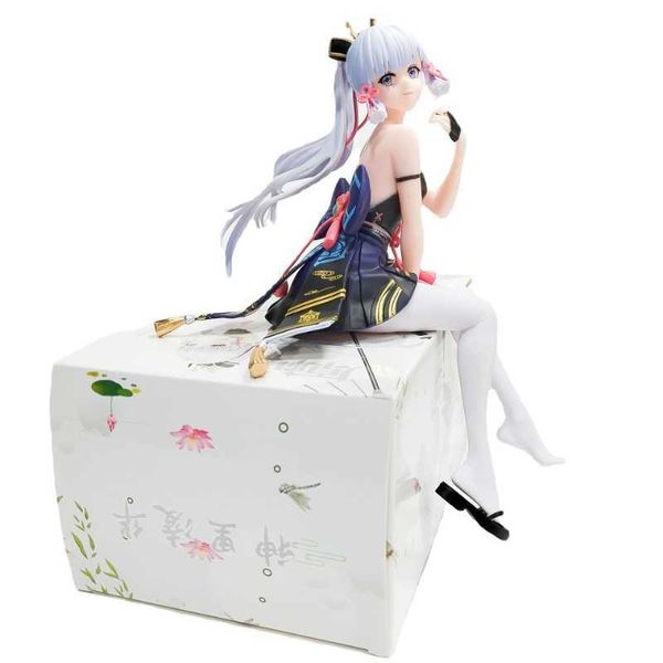 Anime Manga Mejor Calidad Genshin Impacto Linghua PVC Figura de acción Juguete Belleza Decoración del Coche Postura Sentada Anime y Manga Modelo Kit de Garaje Z0427