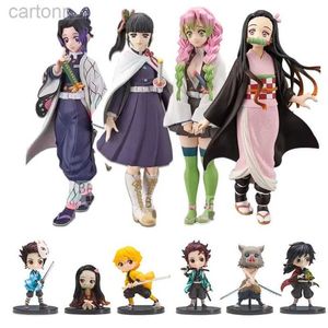 Anime Manga Démon Nezuko Tanjirou Zenitsu Giyuu Inosuke Q Ver.Figurine Anime Kimetsu no Yaiba Figurine diable lame Figure 240401