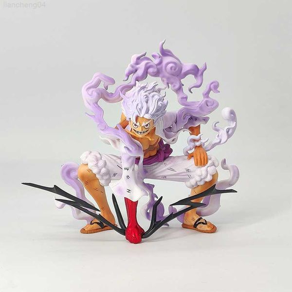 Anime Manga Figurita Sun God Nikka Escena en cuclillas 20 cm One Piece Anime Luffy Gear 5 Ornament PVC Figuras de acción Modelo adulto Juguetes para niños L230717