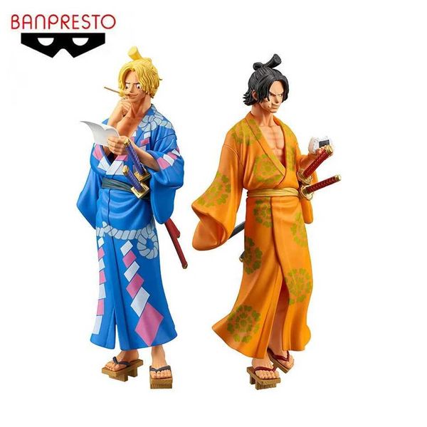 Anime Manga Glazovin 100% original pièce unique magazine kimono 18 cm Portgas D Ace Sabo photo d'action PVC modèle jouet cadeau J240308