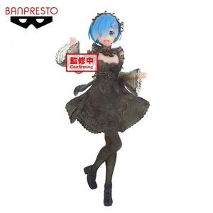 Anime Manga Glazovin Original Authentic BP re Life dans un monde différent de zéro 22cm Rem avec robe noire PVC Figure Model Doll Toys for Girl2404