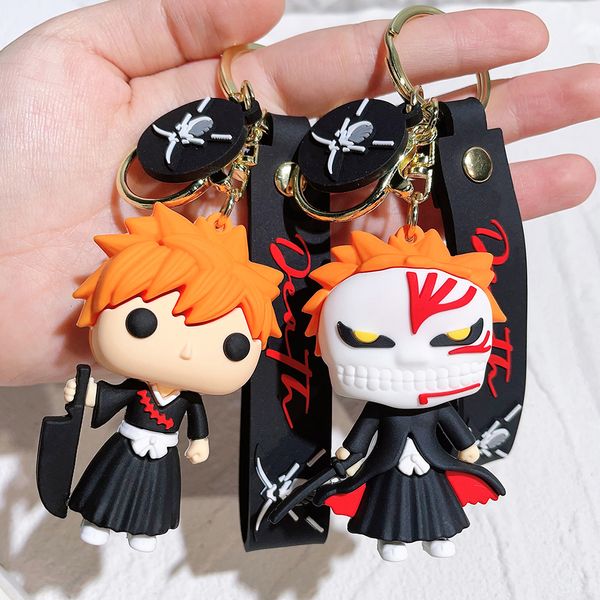 Anime Manga Japón BLEACH Figura Kurosaki Ichigo PVC Modelo Llavero Mochila Adorno Llaveros Coche Colgante Llavero para juguetes Regalos 230410