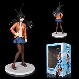 Anime Manga Koga Tomoe Azusagawa Anime-figuren Anime-figuren Sakurajima Mai PVC-zabawki met een afbeelding van een kolektrische speler 240319