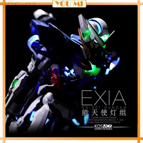 Anime Manga Kosmos PG 1/60 GN-001 Exia Phantom Light Group Paquete de accesorios LED Ensamblaje Figuras de juguete de acción Coleccionables Regalos YQ240315