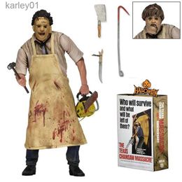 Anime Manga NECA Texas Chains moordenaar bont gezicht lederen gezicht 40e verjaardag editie terreur handgemaakte pop model Halloween cadeau yq240325