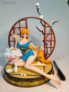 Anime Manga One Piece Anime Figure 26 cm Style chinois Cheongsam Nami modèle poupées Figurine Gk Statue décor décoratif jouets de collection cadeaux 240401