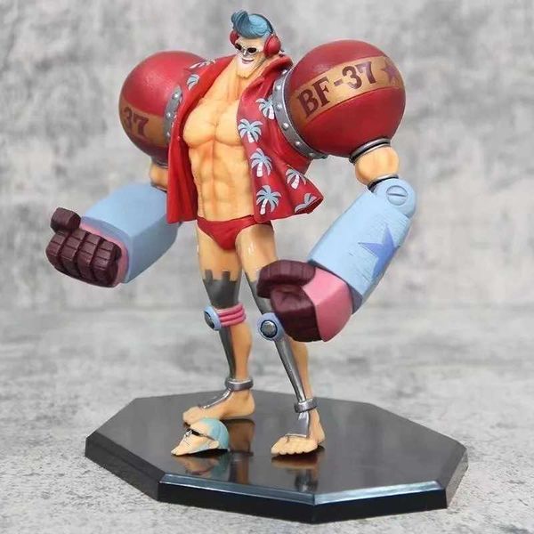 Anime Manga One Piece Anime Figura GK Franky Fighting Pirates CUTTYFLAM 2 Cabezas Figura de acción Estatua Decoración Muñeca Juguetes Regalos de Navidad J240308