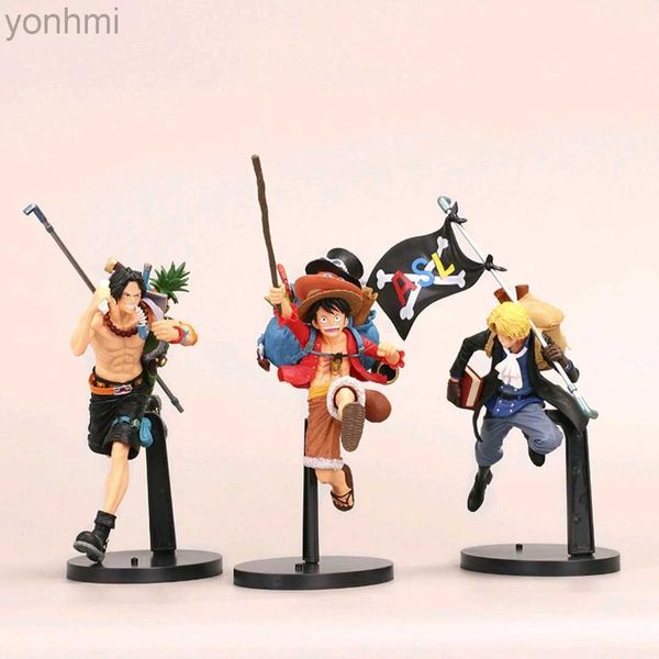 Anime Manga One Piece Figura de anime New World Roronoa Zoro Straw Hat, Figura de acción de batalla clásica Sanji Marco Shanks Sabo Luffy Figurine Toys 240413