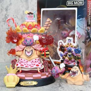 Anime Manga One Piece Anime Gk Charlotte Linlin Big Mom Modèle avec PVC Garage Set Jouet Ornement Statue Collectionneurs Statue Pour Enfants Modèle Gif 240319