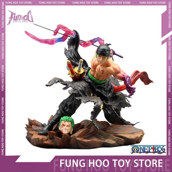 Anime Manga Figuras de una pieza 30 cm Zoro Figura de anime Bañado en sangre Estatuilla de acción Modelo Pvc Estatua Muñeca Colección Decoración Juguetes Regalo L230717