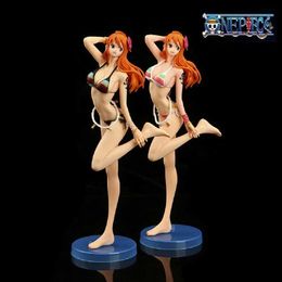 Anime Manga une pièce Nami Figure Gk Sexy plage Nami maillot de bain Figurines d'action Anime Pvc modèle Statue dessin animé Collection jouets cadeau ornement 24329