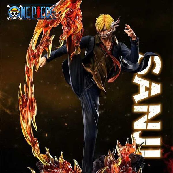 Anime Manga One Piece Series Anime Figure Flame Leg Sanji Figuras de alta calidad Fans Collection Modelo estático Regalos de cumpleaños para niños Juguetes L230717