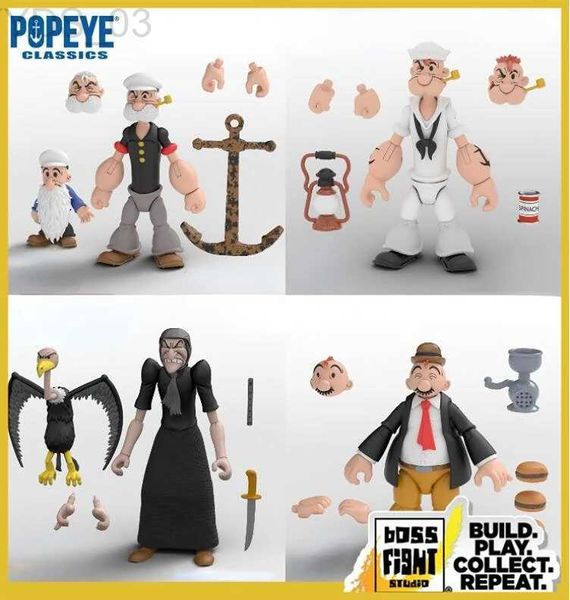 Anime Manga Original Bfs Popeye Figura El Marinero Hombre Popeye Padre Wimpy Sea Hag Anime Figuras de Acción Colección Figurita Modelo Muñeca Juguetes YQ240315