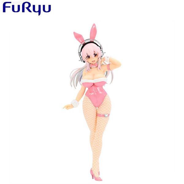 Anime Manga Original FuRyu 30cm Super Sonico Bunny Girl Action Figure Anime Sexy Girl Figure Adulte Poupée Jouet Droppshiping L230717