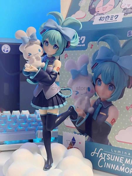 Anime Manga Ensemble original Hatsune Miku Anime Cinnamoroll Modèle figurines pour collectionner garage cadeau d'anniversaire décoratif pour enfants figurines 240319