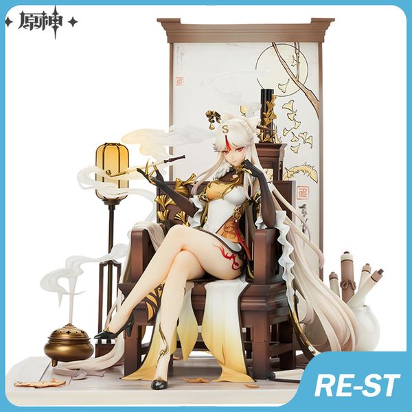 Anime Manga Jeux d'animation populaires Genshin Impact Figurines d'anime Ningguang chinois Cheongsam Pvc Action Figurine Collection Statue Jouet version la plus élevée.