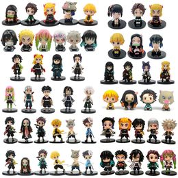 Anime Manga Q Posket Figuur Groothandel Demon Slayer Mini Figurine 9pcs 10 stcs 14pcs Sets Kimetsu No Yaiba Small PVC Dolls Desktop Decoration 230515