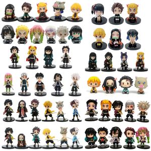 Anime Manga Q Posket Figure En Gros Demon Slayer Mini Figurine 9Pcs 10Pcs 14Pcs Ensembles Kimetsu No Yaiba Petites Poupées En PVC Décoration De Bureau 230515