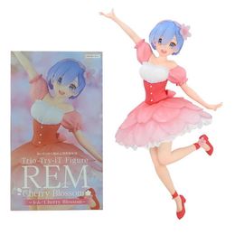 Anime Manga re Life dans un monde différent de Zero Rem Cherry Blossoms Modèle debout jouet PVC Collection de bureau