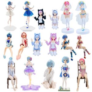 Anime Manga Rem Re Zero kawaii filles pyjamas images de la vie dans différents mondes chaise PVC série modèle jouets 230410