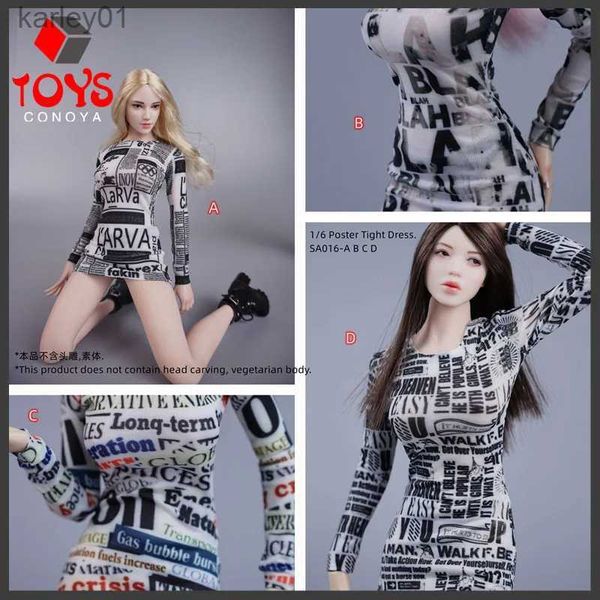 Anime Manga SA Toys SA016 1/6 Soldado femenino Sexy Póster personalizado Mangas largas ajustadas Vestido Modelo de ropa Ajuste 12 pulgadas Figura de acción Cuerpo yq240325