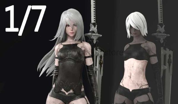 Anime Manga Set de figuras con resina NieR Automata A2 dos peinados dos tipos de barriga 1/7 set de resina sin pintar garaje Modelo GK 240319