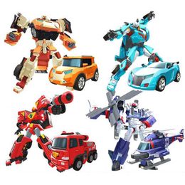 Anime Manga Tobots Brothers Koreaanse anime transformatie robot speelgoed cartoon vervorming auto vliegtuig actie karakter auto kinderen jongen cadeau J240308