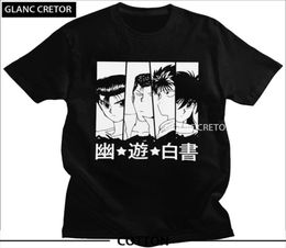 Anime Manga Yu Hakusho Tshirt Soft Cotton Yusuke Urameshi Tee Kazuma Kuwabara Tshirt Kurama Chemises Hiei Tops Clans courtes Men06767195