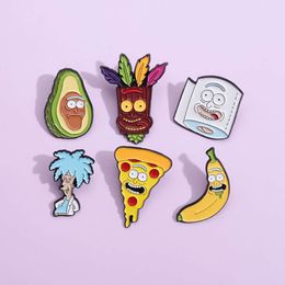 Anime Mini Banana Pizza Avocado Cartoon Broche Mexicaanse stijl Betrokkenheid sieraden