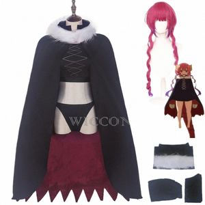 Anime Miss Kobayi's Drag Maid Iruru Cosplay Costume Perruque Cape Noire Cape Femme Sexy Kawaii Carnaval Halen Costume B0MH #