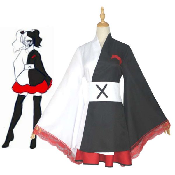 Anime Monokuma Cosplay Costumes Danganronpa Anthropomorphic Femelle Kimono Halloween Carnaval Kuma Habit Up