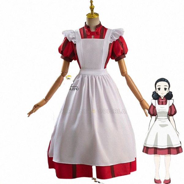 Película de anime The Boy and The Her Himi Cosplay Disfraz Red Dr White Apr Maid Outfit Uniforme Halen Party para mujeres Accesorios K2Na #